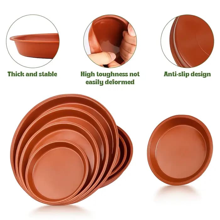 Paquet de 12 soucoupes pour pots de plantes – 4 tailles (18/22/24/26 cm) plateaux anti-goutte en plastique