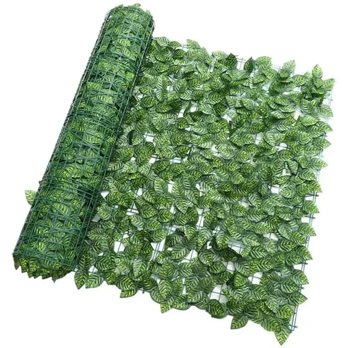 Panneaux de clôture à feuilles vertes artificielles 1M/3M