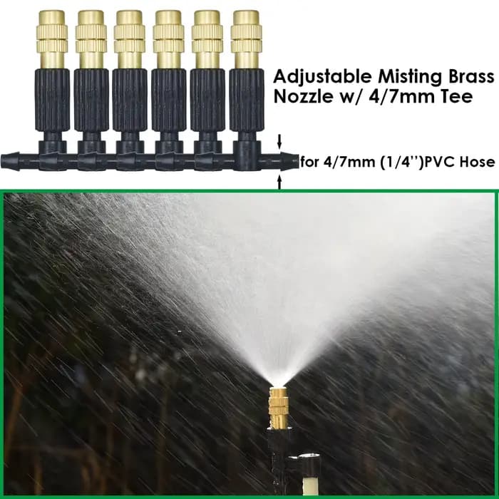 Système d'arrosage goutte-à-goutte automatique pour serre et jardin, buses de brouillard en laiton p