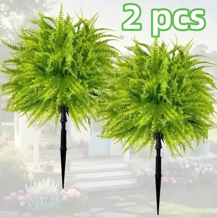 2 pièces - Plante artificielle de fougère de Boston réaliste de 44 cm