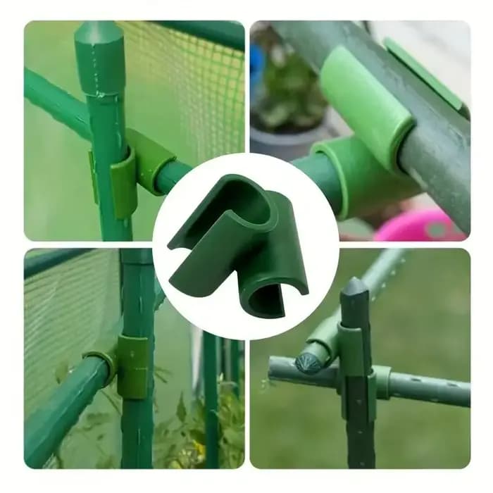 Connecteur de Support de plante en treillis, 50/100 pièces, Clip croisé fixe, Clips de piquet pour g