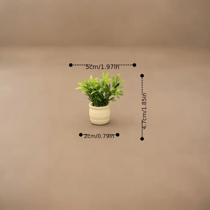 1 ensemble de mini-pots de plantes vertes artificielles | Ornement de console centrale de voiture
