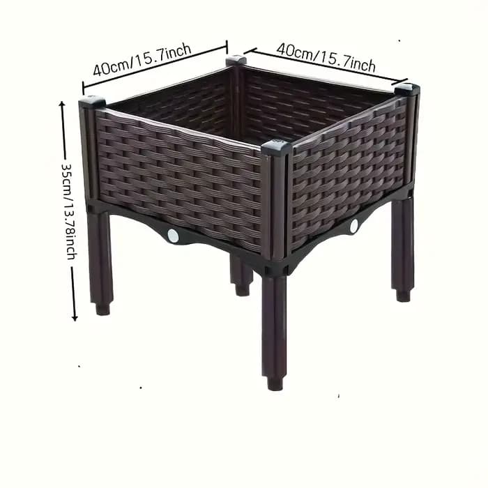 Pot surélevé en plastique Durable avec trou de Drainage, support de fleurs et légumes d'extérieur mu