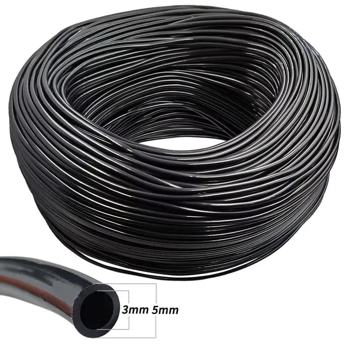 WUJIE-Tuyau d'arrosage de jardin, 5-100m, 3/5mm, 1/8 en PVC, micro tube d'irrigation goutte à goutte
