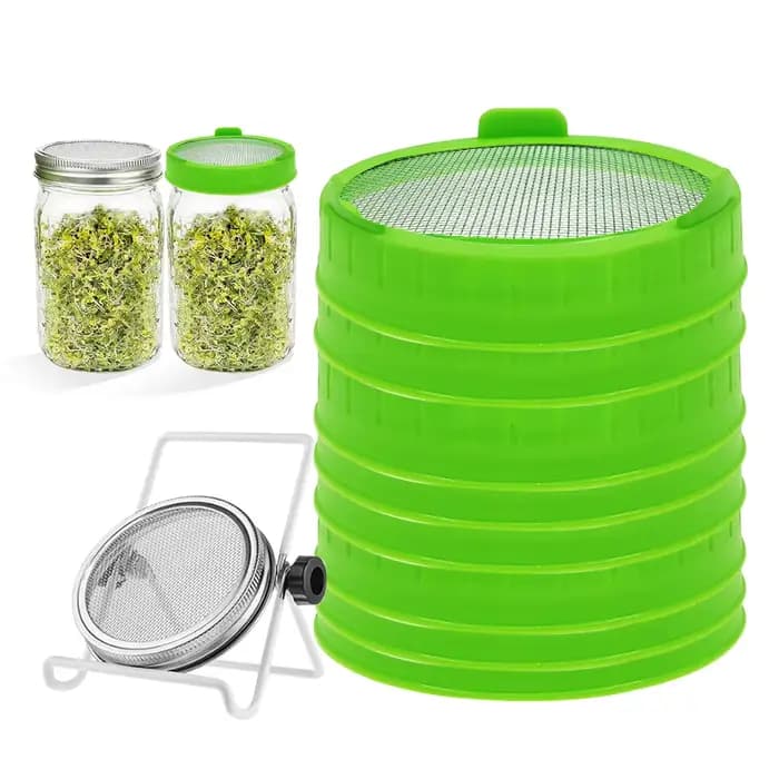 Pot de germination à bouche large avec écran en acier inoxydable, kit de germination pour la fabrica
