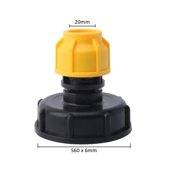 Adaptateur de réservoir IBC S60 x 20mm/25mm/32mm, connecteur de tuyau PE/PVC, raccords coudés et en