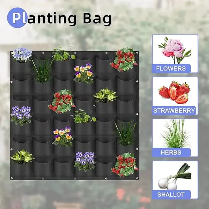 Sac de plantation mural suspendu, plusieurs poches, sac de culture, jardinière verticale pour légume