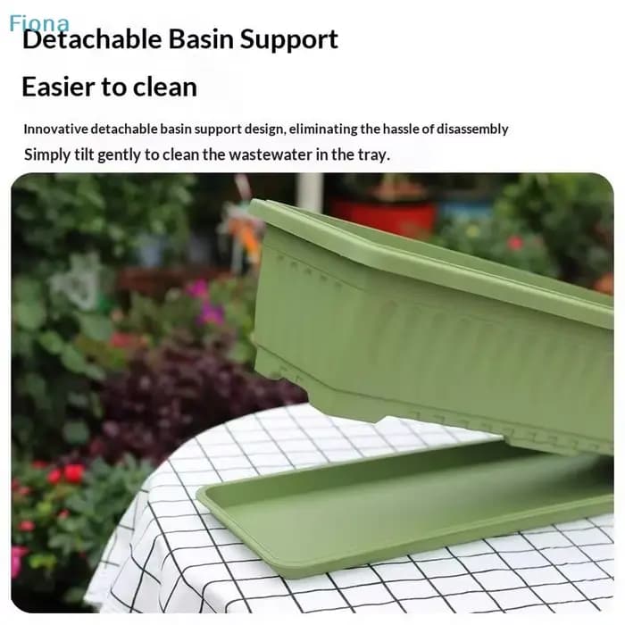 ✔ Pot de fleurs rectangulaire en plastique pour plantes d'intérieur et d'extérieur