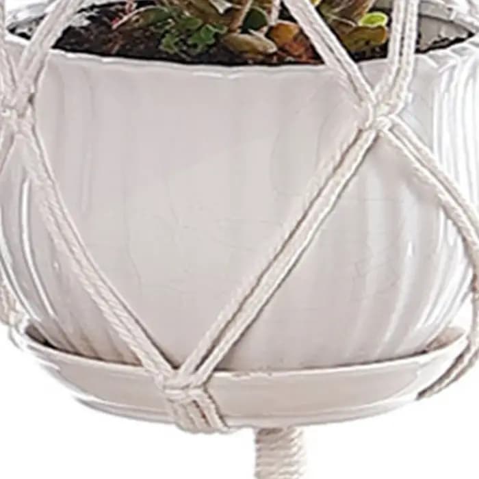Porte-plante en macramé fait main, corbeille suspendue en corde de coton, support pour pot de fleurs, décoration murale pour intérieur, extérieur, balcon, jardin