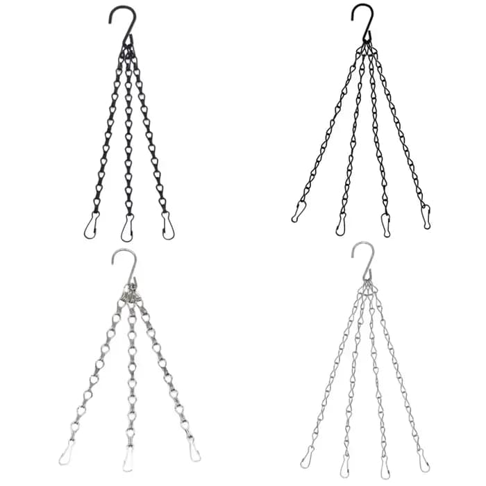 Panier de jardin suspendu 40cm, chaînes métalliques, support de Pots de fleurs, cintre pour plantes
