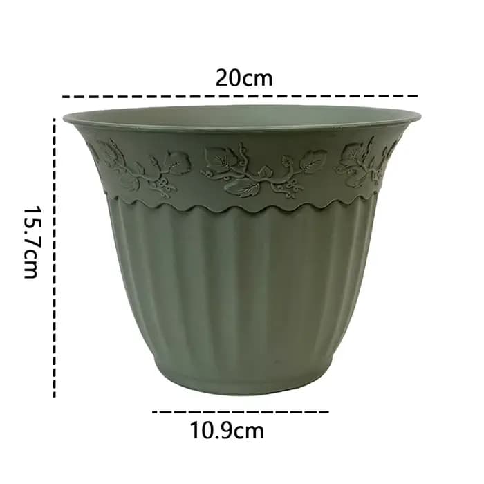 Pot de fleurs en plastique de 8 pouces avec trous de drainage, pot de fleurs européen pour balcons,