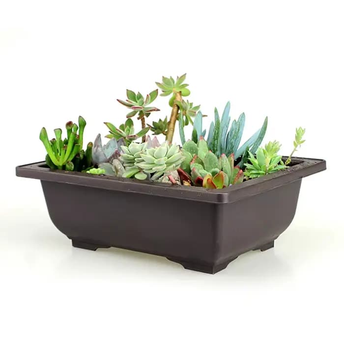 Pot de fleur Imitation plastique, 1 pièce, Pots carrés de balcon, bol de bonsaï de fleur, bassin de