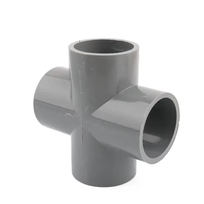 Connecteur de tuyau en PVC gris, coude droit, Joints croisés en T, adaptateur de tuyau d'eau, 3 4 5
