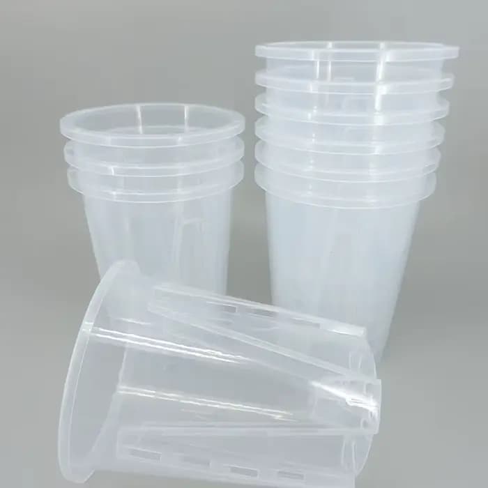 Pot de culture pour plantes d'orchidées, transparent, blanc, épaissi, respirant, contrôle des racines, plastique, grand, 12cm