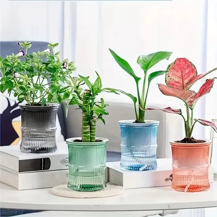 Pot de fleurs hydroponique paresseux à auto-arrosage pour culture en terre