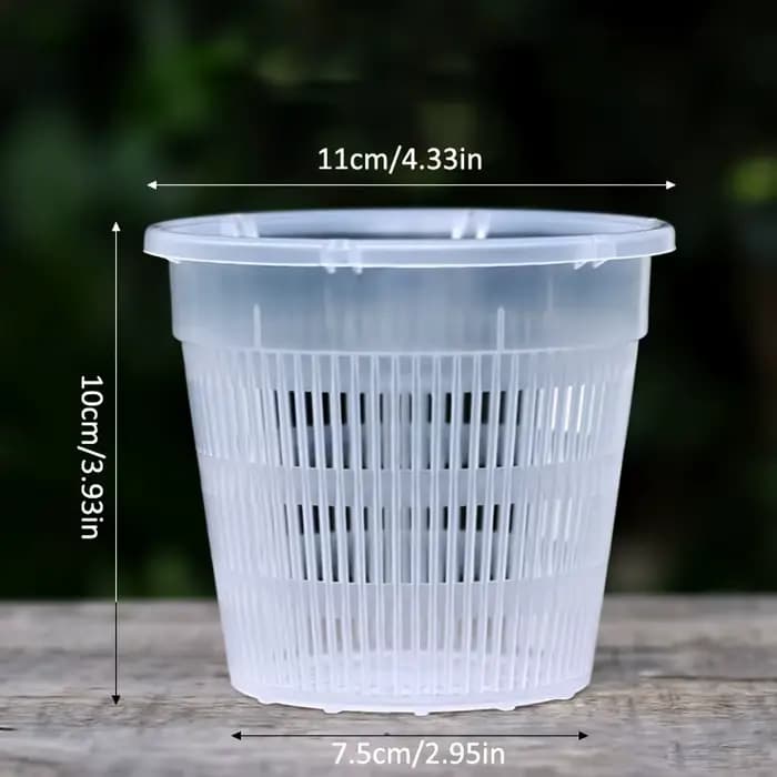 Lot de 6 pots à orchidées transparents avec trous de drainage