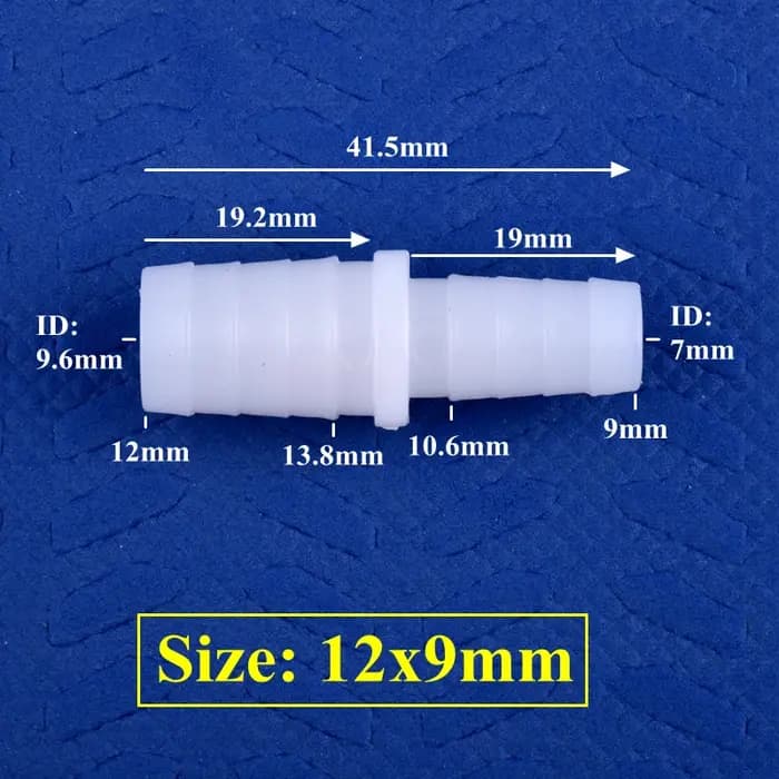 5 ~ 200 pièces 4 ~ 12mm à 2.4 ~ 9mm blanc PE pagode réduisant les connecteurs directs réservoir d'aquarium adaptateur
