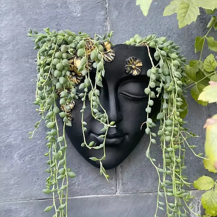 Pot de fleurs mural créatif en forme de visage, décoration murale artistique, idéal pour l'agencemen
