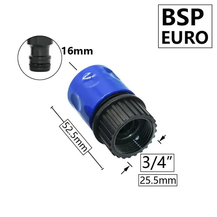 Connecteur d'Eau de Jardin à Filetage Mâle et Femelle de 1/2 et 3/4 Pouces