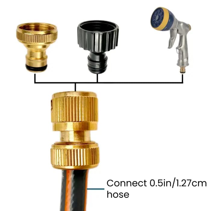 Lot de 3/5/6/7 raccords rapides pour tuyau d'arrosage en métal de 1/2 pouce - Raccords en aluminium