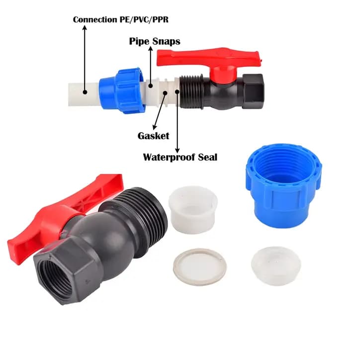 Tuyau d'irrigation d'eau du robinet en plastique PE, Valve à connecteur rapide, filetage femelle à t