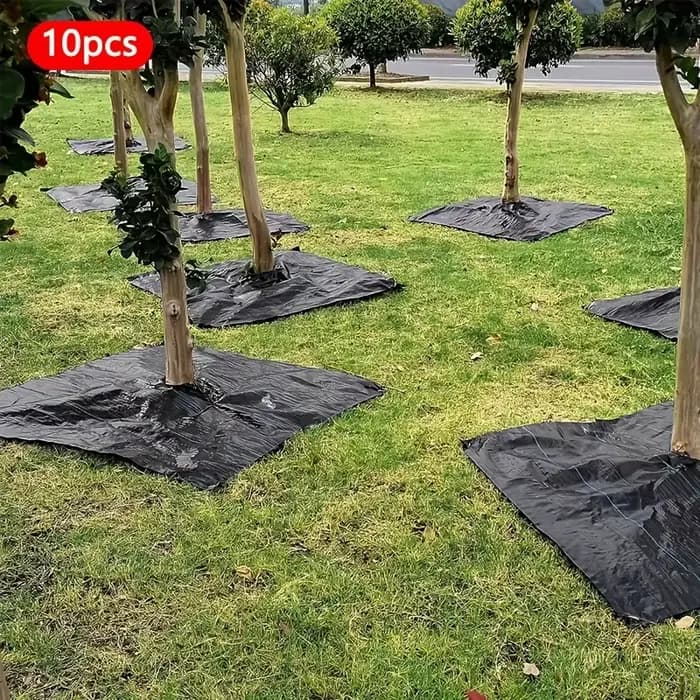 10 hottes hydratantes réutilisables pour désherbage d'arbre, tapis d'arbre biodégradable non tissé e