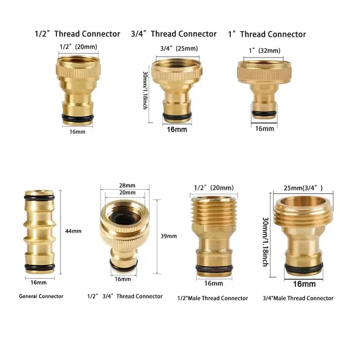 Adaptateur de tuyau d'arrosage à connexion rapide, 3 pièces, 1/2 "3/4" 1 ", filetage femelle/mâle, r