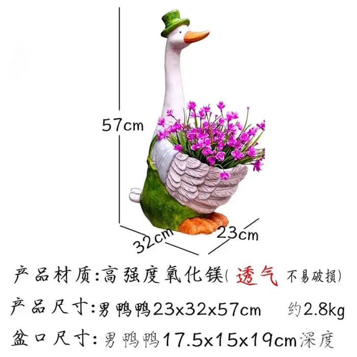 Pot de fleur créatif de canard de couple