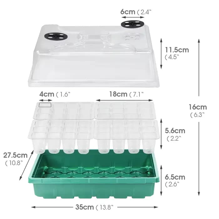 Plateaux de semis Boîte de germination avec chauffage 30W, polymères chauds, kit de démarrage de gra