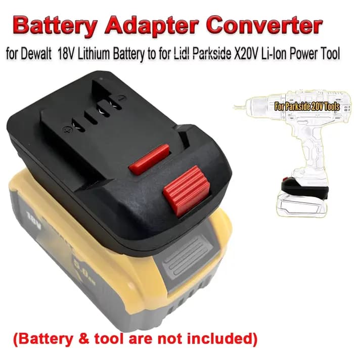Adaptateur de batterie pour convertir les batteries Li-ion Dewalt en outils électriques Lidl Parkside X20V