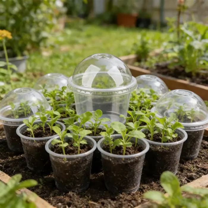 Pot de pépinière transparent avec couvercle respirant, pot de démarrage pour graines, conteneur pour