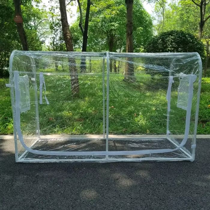 Serre moyenne-petite portative extérieure avec couvercle PE/PVC durable