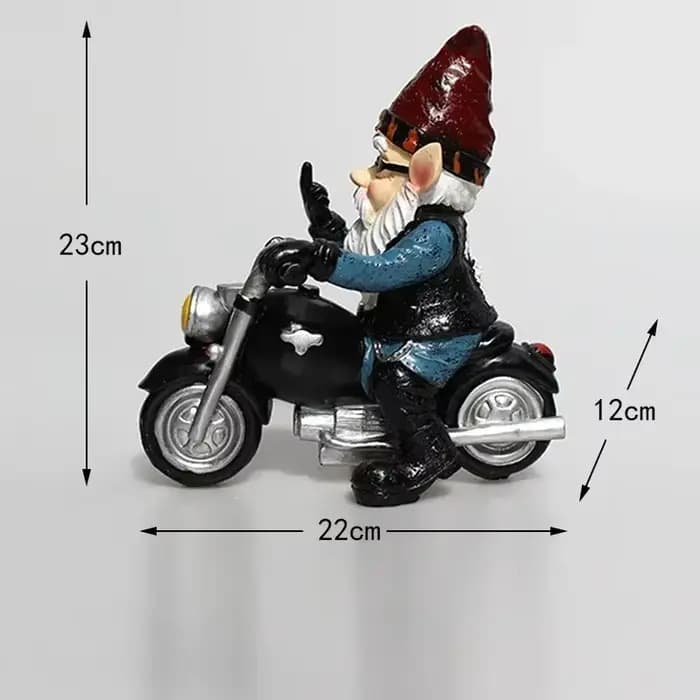 1 pièces Gnome nain résine artisanat décoration de jardin ornements de maison motard vieil homme équ
