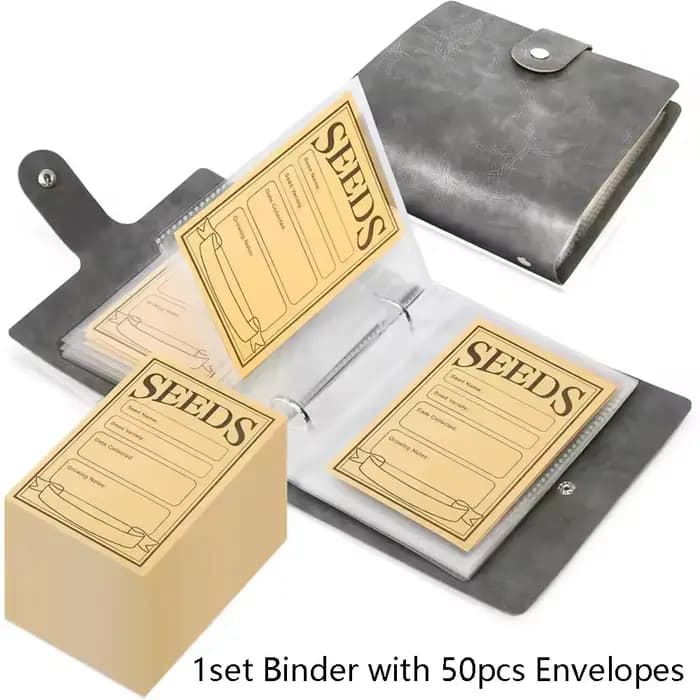 1 ensemble de carnets de rangement pour graines de jardin, journal de 5 pouces avec 50 enveloppes au