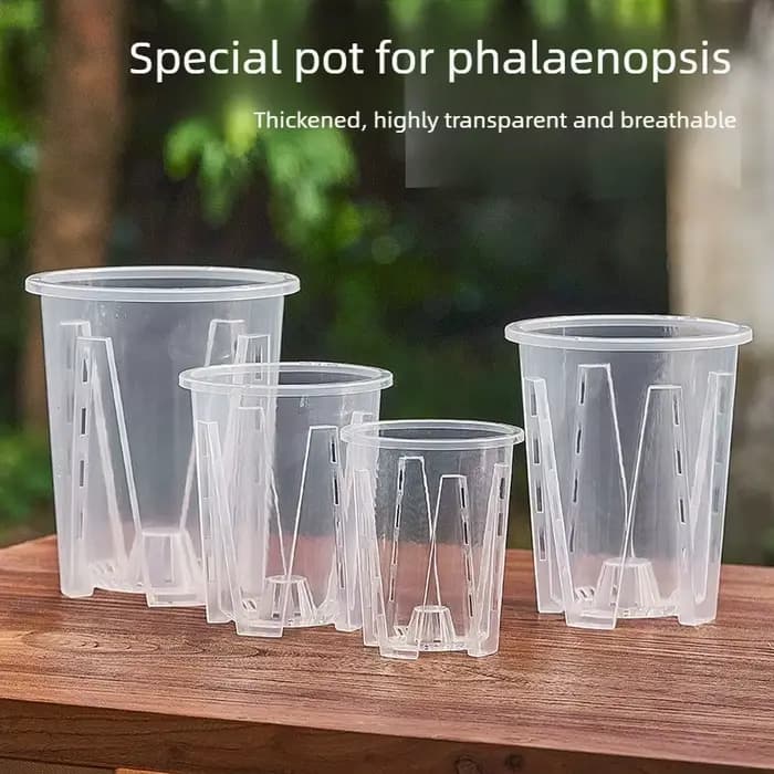 Pot de fleurs transparent en PP pour orchidées