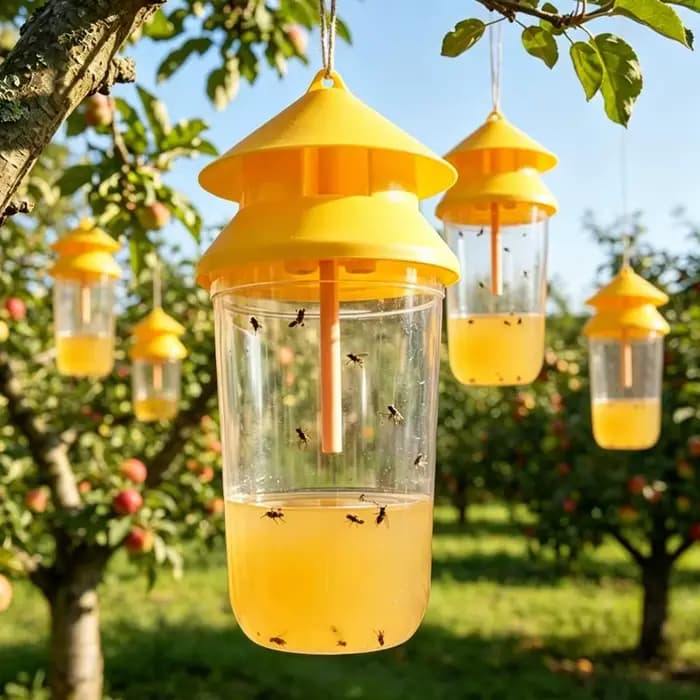 Piège à mouches des fruits avec recharge d'attirant phéromonal pour le contrôle des ravageurs des vergers d'agrumes et