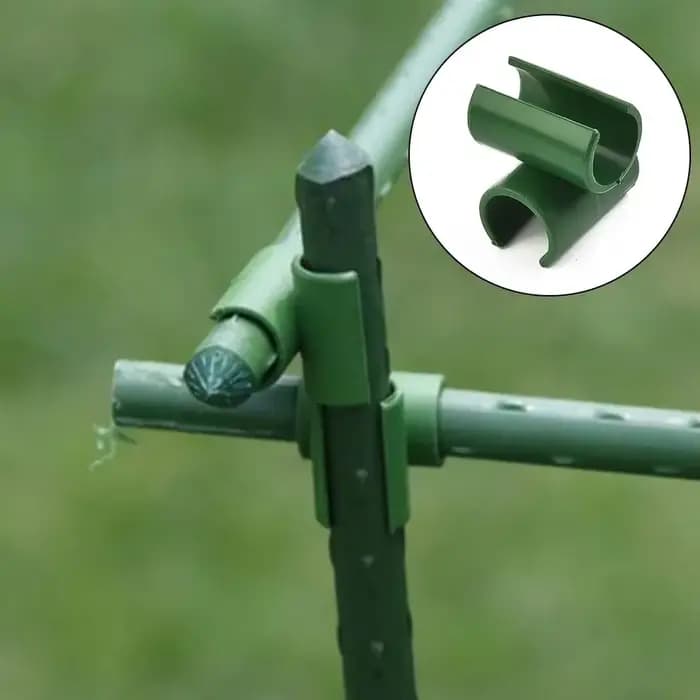 Connecteur de Support de plante en treillis, 50 pièces, Clip croisé fixe, Clips de piquet pour greff