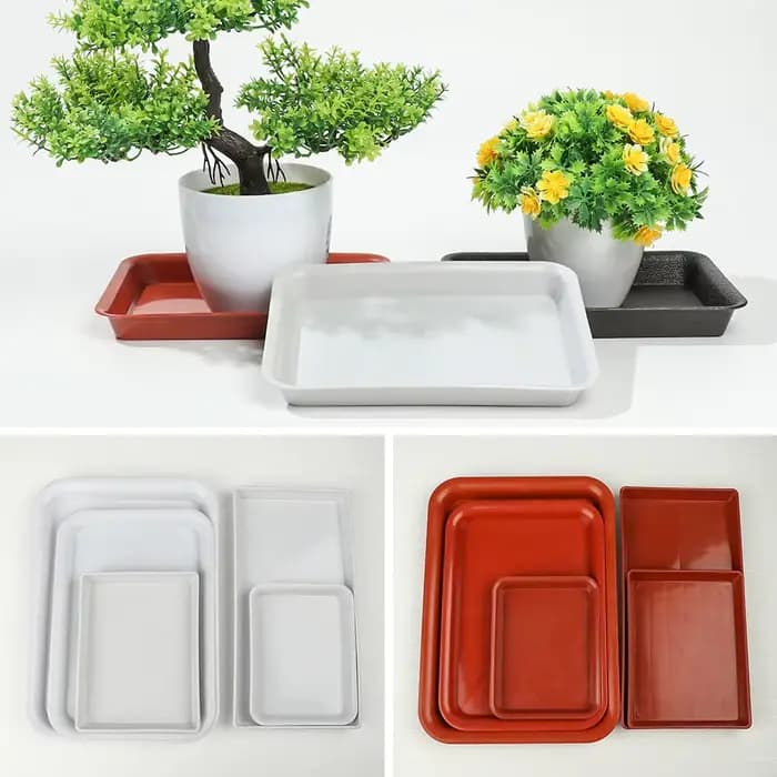 1 pièce, soucoupe rectangulaire en plastique pour pot de fleurs et plantes