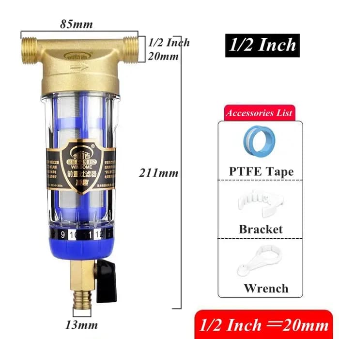 1/2 "3/4" 1 "eau domestique en acier inoxydable pré-filtre en laiton maison filtre de Purification d'eau centrale eau