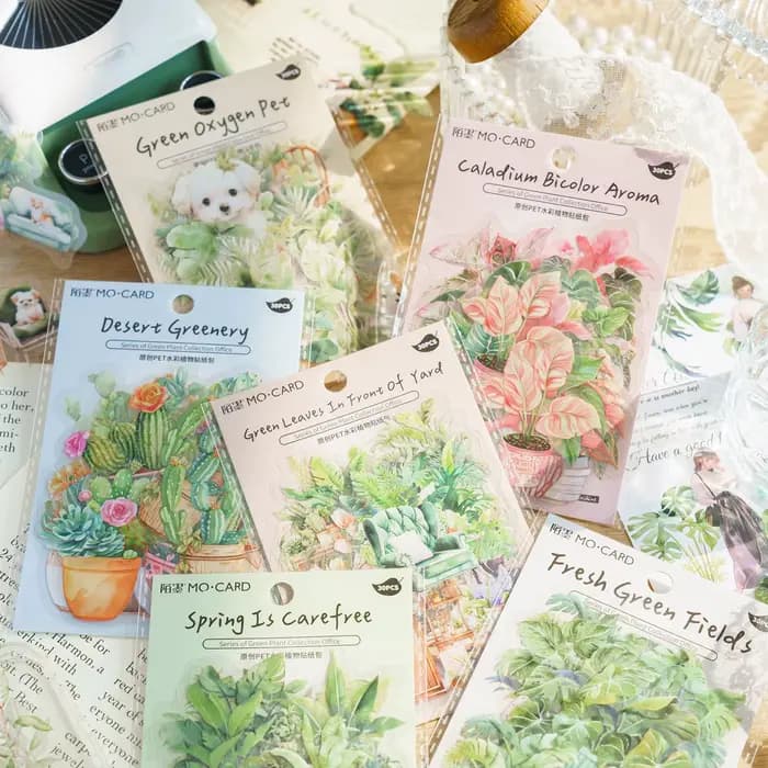 30 pièces/paquet plante d'empotage esthétique autocollants pour animaux de compagnie bricolage Scrapbooking