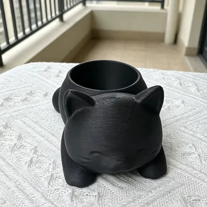 Pot de fleurs créatif imprimé en 3D en forme de chat