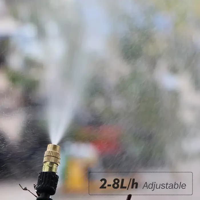 Buse d'atomisation en laiton, tuyau de 5M à 50M, 1/4 pouces, Kit d'arrosage par pulvérisation, systè