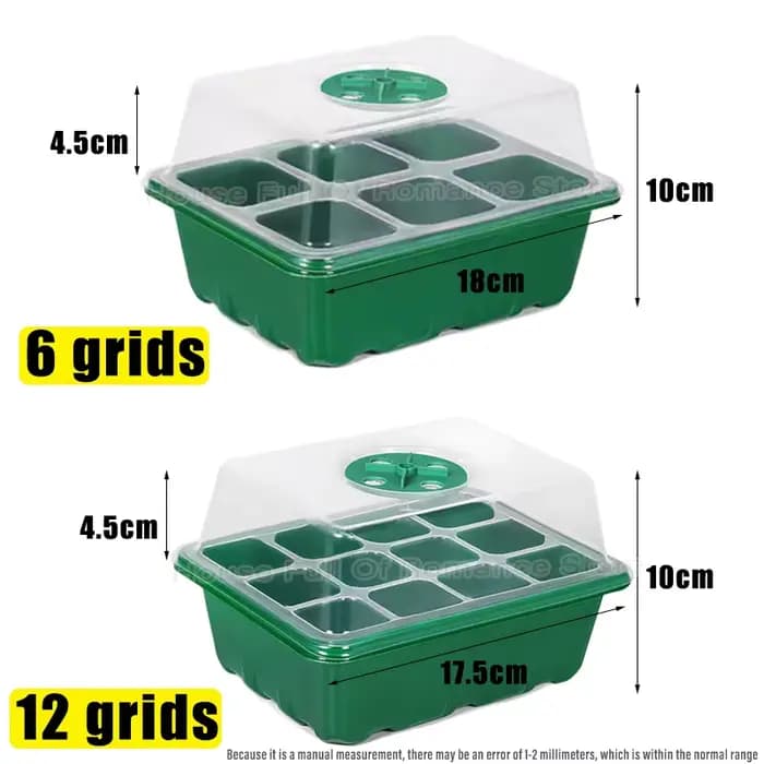 Plateaux de démarrage pour pépinière, 6/12 grilles, Kit de démarrage de graines avec Base de dôme à