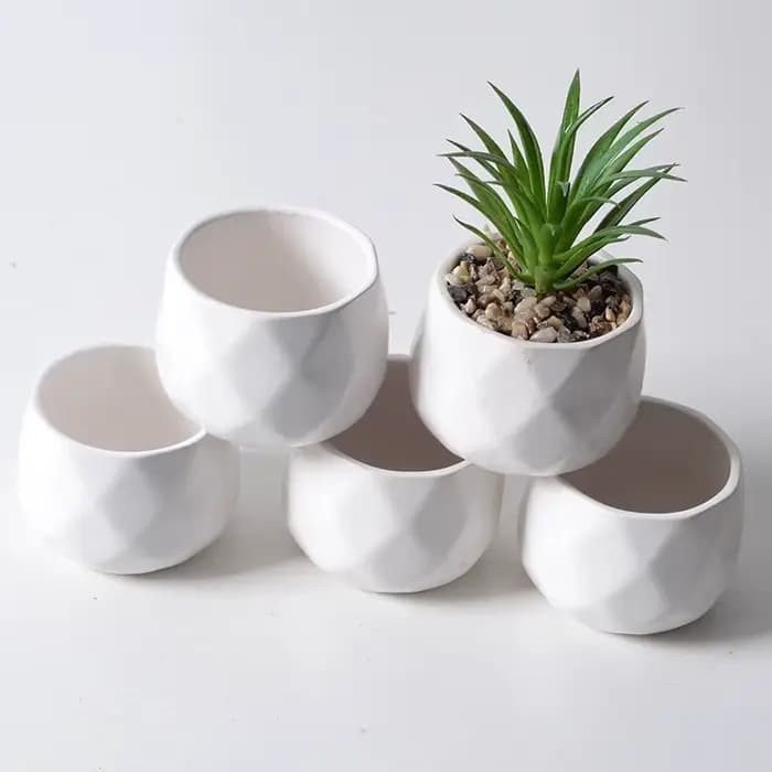 Pot de fleurs créatif en céramique, 6 pièces, conteneur de plantes succulentes simples, jardinières vertes, petits Pots de bonsaï, décoration de la maison