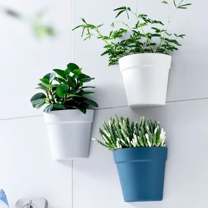 Pots de fleurs muraux en plastique pour la décoration intérieure, jardinière semi-circulaire, ornement de balcon, fournitures de jardin