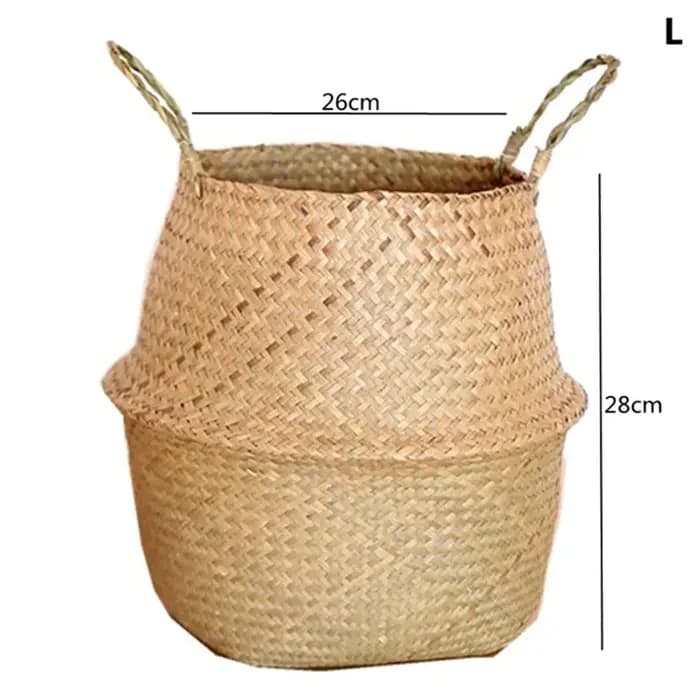 Panier en jonc de mer tissé paniers en osier Pot de plante de stockage