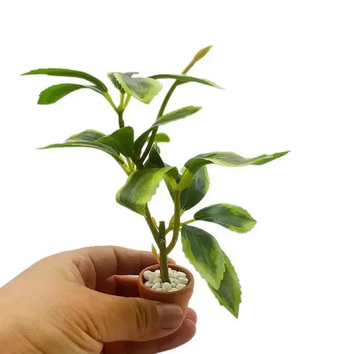 Mini pot en terre cuite, plante artificielle en pot, modèle de scène de jardin pour maison de poupée
