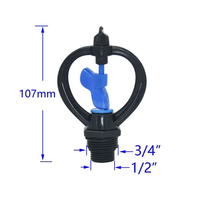 Arroseur agricole rotatif à 360 degrés, 1/2 3/4 pouces, pour jardin, jardinage, arrosage d'eau, 1 pi