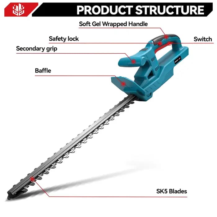 ONEVAN 3000W taille-haie électrique sans fil scie d'élagage à main tondeuse à gazon coupe de jardin outils électriques pour broche de batterie Makita
