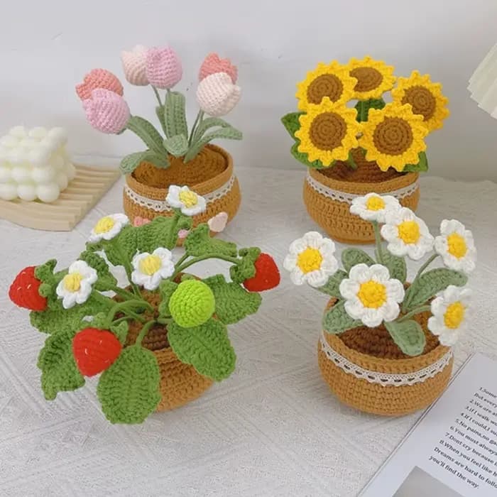 Bundle de fleurs en pot de tulipe fait à la main